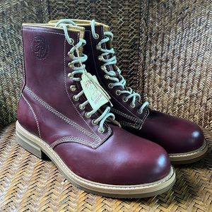 DIESEL Dark Red Mid Rise Lace-Up Boot Size 46 NWT